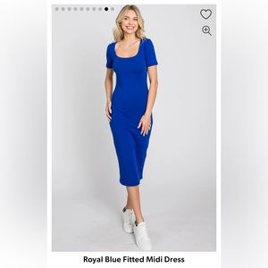 Pink Blush Maternity Blue Midi Fitted Dress it’s a boy